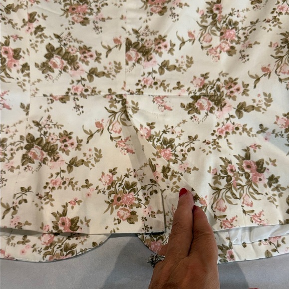 Smart Set Floral Blazer White Pink Green Short Sleeved Light Single Button Sz 9 - Picture 5 of 14